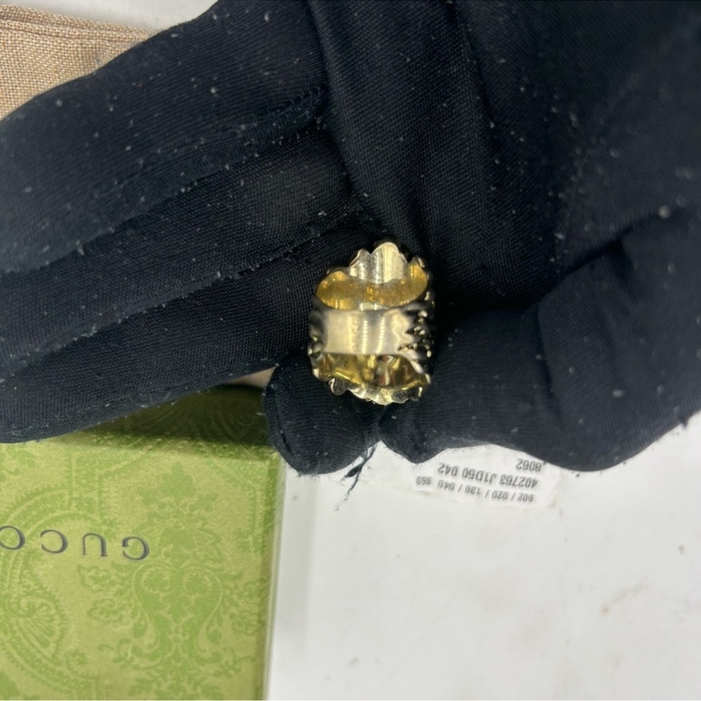 Gucci iconic lion head Ring with Crystal size 7.5 made in Italy - Picture 5 of 8